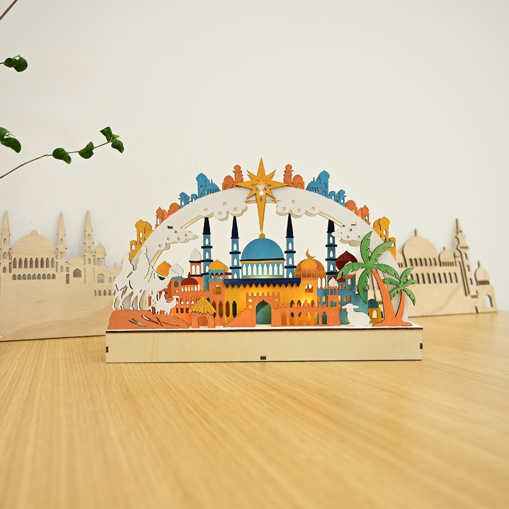 New Wooden LED Moon & Bridge L - Lighting Decor Woodbridge recension och pris