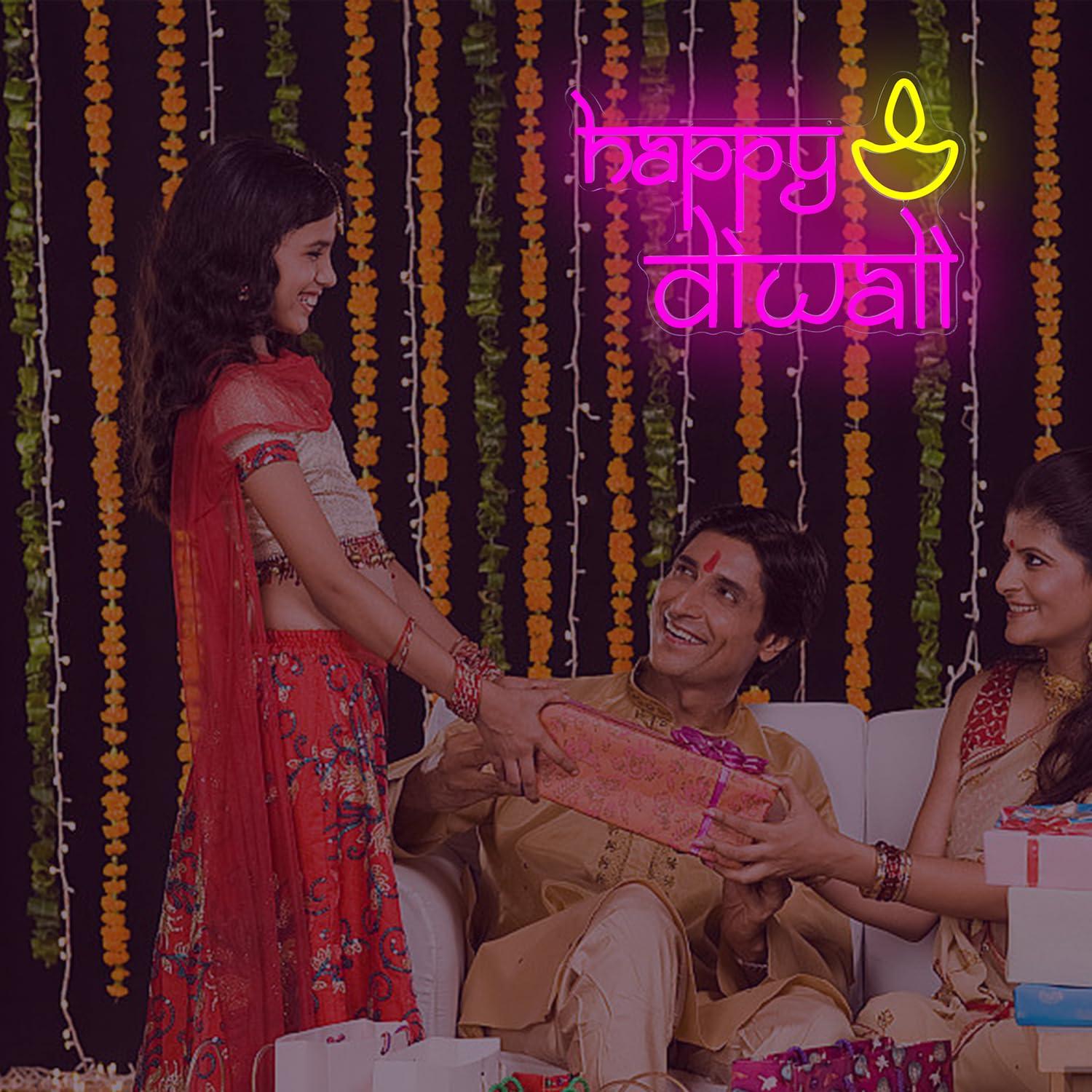 Happy Diwali Neon Sign USB Pow - Lighting Decor For Diwali recension och pris